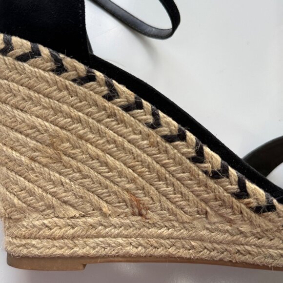 Sam Edelman Circus Black Espadrille Wedge Sandals w/ Ankle Strap & 4" Heel 10M - Picture 10 of 11